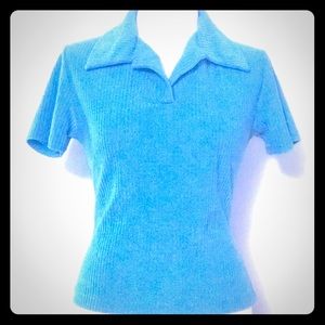 Blue collared ribbed shirt from Japan